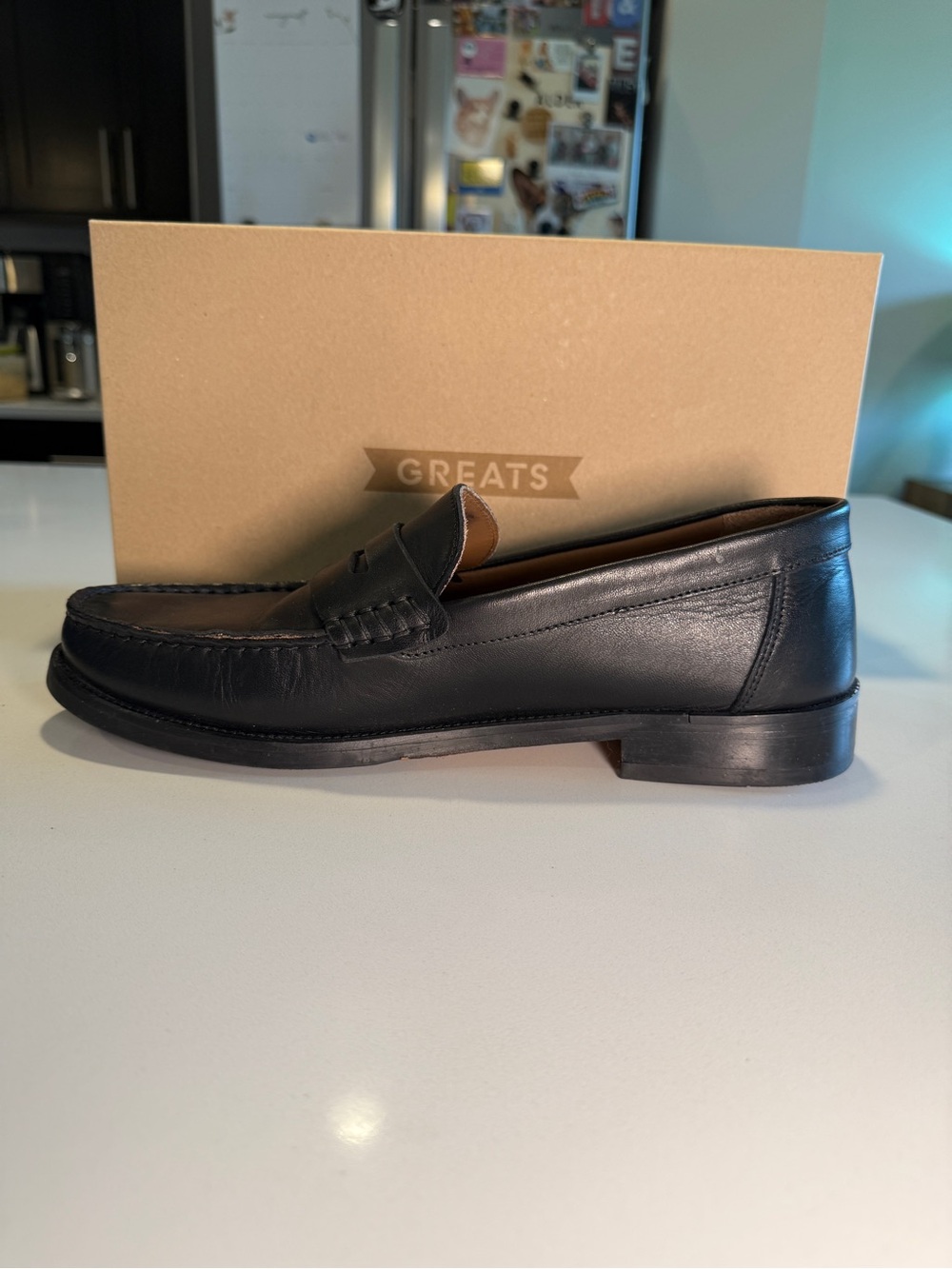 GREATS - Black Leather Penny Loafers in Men’s Size 12 - Picture 8 of 15